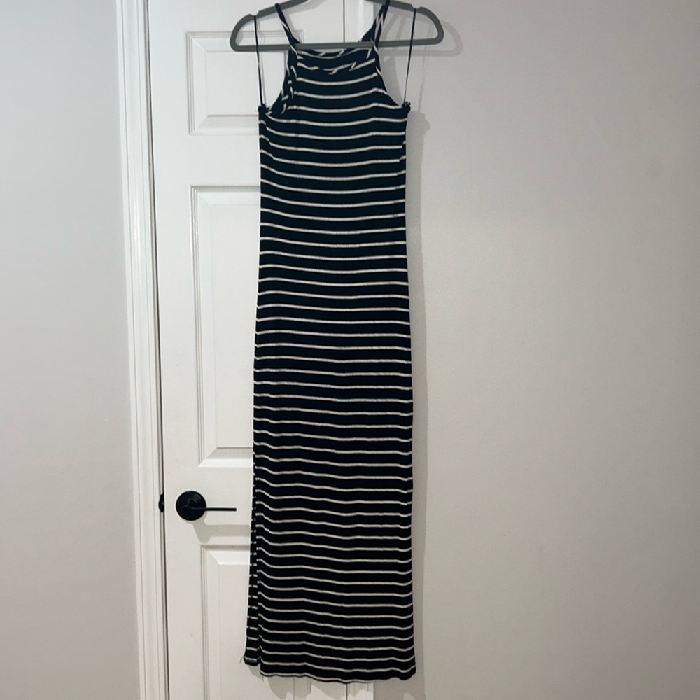 Rebel sugar black and white striped maxi
